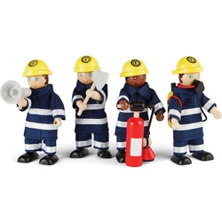 Bigjigs Tidlo Puppenhaus-Puppen aus Holz, Feuerwehrleute, 4-tlg.