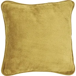 Dekokissen DONE. "Softie", gold (goldfarben, unifarben), B:45cm L:45cm, Polyester, Dekokissen_Sitzkissen_Kissenhüllen, Extra weiche und anschmiegsame Kissenhülle ohne Füllung, 1 Stück