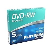 Platinum 4,7 GB DVD+RW-Rohlinge (4x Speed, 120 Min, DVD rewritable) 5er Slimcase