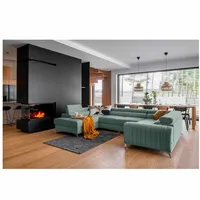 Myhomelando Wohnlandschaft Louis U-Form, Schlaffunktion, Bettkasten, 348 x 202 cm, Wohnlandschaft U Form mit Schlaffunktion und Bettkasten, Schlafsofa grün