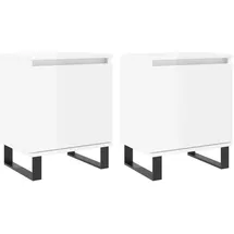 vidaXL Nachtschrank 40 x 30 x 50 cm Hochglanz-Weiß