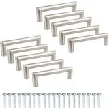 MS Beschläge Edelstahl Schrankgriff – Schubladengriff- Möbelgriff matt gebürstet – rostfrei – Lochabstände 96–320 mm – inkl. Montageschrauben – für Küche, Bad und Wohnzimmer (10, Lochabstand 96mm)