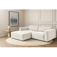 Home Affaire Ecksofa HOME AFFAIRE "Noord mit Kedernaht, Breite 234 cm, L-Form", beige (cream), B:234cm H:71cm T:161cm, 100% Polyester, Sofas, Ecksofa, Cord, Struktur, Webstoff, mit Wellenunterfederung, Massivholzrahmen