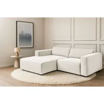 Home Affaire Ecksofa HOME AFFAIRE "Noord mit Kedernaht, Breite 234 cm, L-Form", beige (cream), B:234cm H:71cm T:161cm, 100% Polyester, Sofas, Ecksofa, Cord, Struktur, Webstoff, mit Wellenunterfederung, Massivholzrahmen