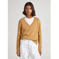 Pepe Jeans für Damen. PL702046 Donna beige Pullover (S), Lässig, Baumwolle, Langarm
