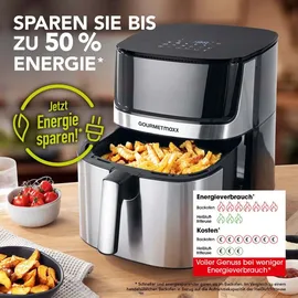 GOURMETmaxx Heißluftfritteuse 7,5l schwarz/silber