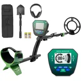 Metalldetektor Knder, Klein Metalldetektor Profi, Metallsuchgerät Goldwaschen Ausrüstung, Verstellbarer 90–130 cm, Inklusive Kopfhörer, Rabspaten, für Goldtaler, Strand- & Gartenschatzsuche