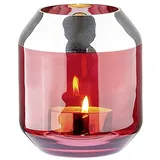Fink Teelichthalter Smilla Glas rot/silber