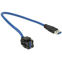 Delock Keystone USB3.0 A Buchse - USB 3.0) A Stecker 250° mit Kabel