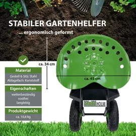 Trutzholm Gartenscooter Stahl 150 kg Sitzhöhe 44-52 cm Schwarz-grün drehbar