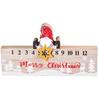 Weihnachtskalender exquisite Weihnachtsstil Schreibtisch Dekor Langlebige stehende festliche Atmosphäre Holz Nummer Print Dekoration Figur. Weihna... - Bunt