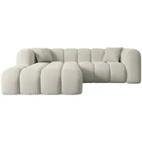 Altdecor Ecksofa Hellgrau, Textil, 5-Sitzer, L-Form Corner Sofa Bett