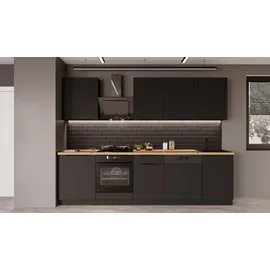 Küchen-Preisbombe SIENA BASIC Küchenzeile 280 cm Schwarz