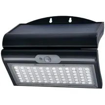 EDM Solar-Wandleuchte 6 W schwarz 6500 K 430 lm mit Dämmerungssensor