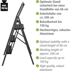 Wenko Alu-Compact Klapp-Trittleiter 3 Stufen