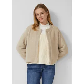 s.Oliver Flauschige Sweatshirt-Jacke mit Muster - braun - 46