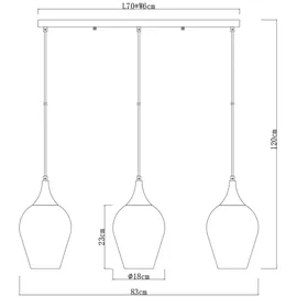 GLOBO Deckenleuchte Pendellampe Hängeleuchte Esszimmerlampe Rauchfarbe Glas 3-Flammig