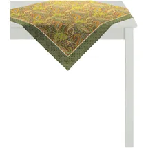 APELT Mitteldecke APELT "2916 Indian Summer" Gr. 2, braun (braun, grün), B:130cm L:130cm, Baumwolle, Tischdecken, Mitteldecke