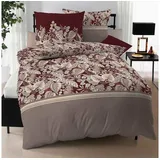 KAEPPEL Mako-Satin Bettwäsche Tika burgund 160x210 cm + 65x100 cm - rot;beige