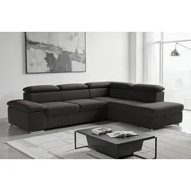 sit&more Eckcouch Kunstleder 2-Sitzer Schwarz