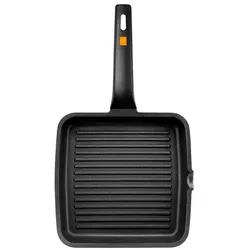 Pintinox Grillpfanne Efficient Antihaft gepresstes Aluminium, schwarz, Cm 28