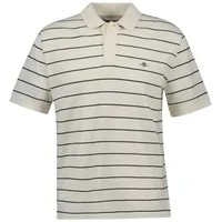 GANT Striped Kurzarm-poloshirt - Cream - XL