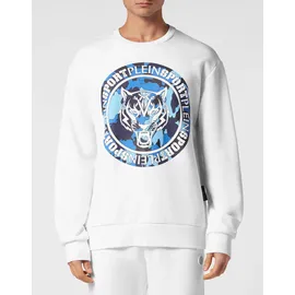 Plein Sport Sweatshirt Carbon Tiger", Größe XXL weiß 0107 | white/lightblue