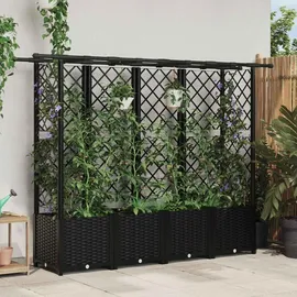 vidaXL Hochbeet mit Rankgitter und Dach 203 x 40 x 138 cm Schwarz