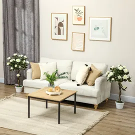 Outsunny künstliche Rosenpflanzen groß 90 cm Kunstpflanze, Plastik künstliche Pflanzen Rosenbaum mit UV-Schutz im Topf, Kunstbaum wie echt für Wohnzimmer Schlafzimmer Büro Moderne Dekoration Geschenk