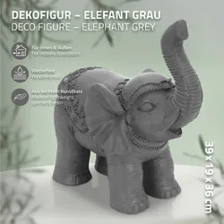 Deko Elefant 36x19x39cm Grau Garten Deko Figur Gartenfigur MGO Magnesiumoxid