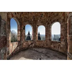 Fototapete PAPERMOON "Verlassenes Schloss", bunt (mehrfarbig), B:3m L:2,23m, Vlies, Tapeten