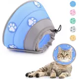 Supet Schutzkragen Halskrause Katze Verstellbarer Weich Kragen Cone Blau S 12.7-22.9cm