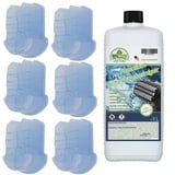 6 x 170 ml + 1L Nachfüllung JaTop Scherkopfreiniger Kartuschen kompatibel mit Clean & Renew Reinigungskartuschen, sowie alle SmartCare und Clean & Charge Stationen