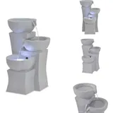 Brunnen & Wasserfälle - Living Zimmerbrunnen mit LED-Beleuchtung Polyresin - Grau