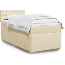 vidaXL Boxspringbett mit Matratze Creme 140x200 cm Stoff