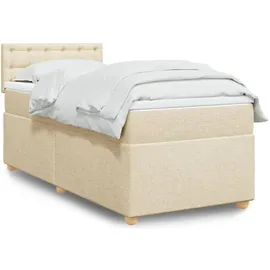 vidaXL Boxspringbett mit Matratze Creme 140x200 cm Stoff