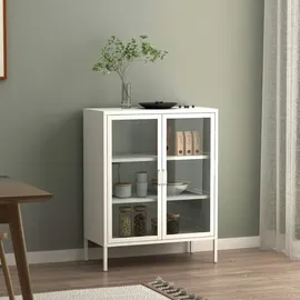 [en.casa] Sideboard Fauske 80 x 101,5 x 40 cm Weiß