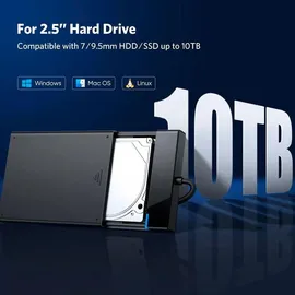 UGREEN 30847 Speicherlaufwerksgehäuse HDD/SSD-Gehäuse Schwarz 2,5′′
