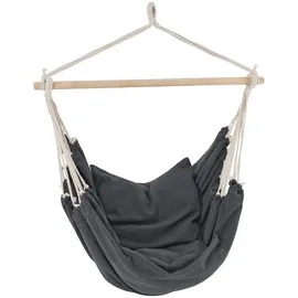 [en.casa] Hängesessel, Dunkelgrau Textil, 110x125x60 cm, Gartenmöbel, Hängesessel