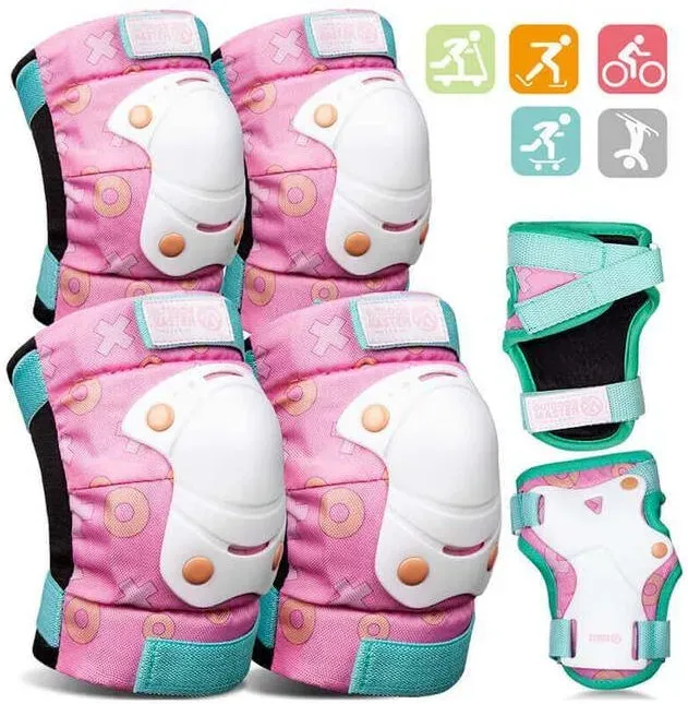 OutdoorMaster Kinder Ellenbogen- und Knieschützer Pink Größe M