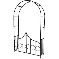 tectake® Rosenbogen, aus Stahl, stabiler Halt, stilvolle Verzierungen, 140 x 40 x 240 cm