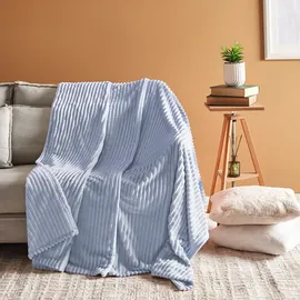 KARACA Ruby Stripe Wellsoft Doppel Decke, Blau.