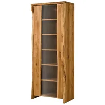 Massivmoebel24 Vitrine Wildeiche 81 x 45 x 204 cm Beige