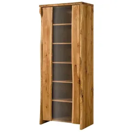 Massivmoebel24 Vitrine Wildeiche 81 x 45 x 204 cm Beige