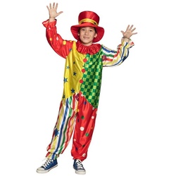 Boland Kostüm Bunter Clown, Fröhlich-buntes Clownskostüm für Fasching und Karneval bunt 128-140
