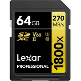 Lexar Professional SDXC Gold 64GB 1800x UHS-II V60