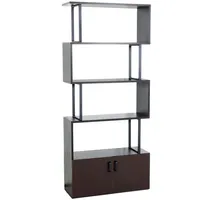 Mendler HWC-A27 Bücherregal 183 x 80 x 3D-Struktur cm Dunkelbraun