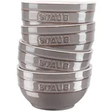 Staub Ceramique Schüsselset, 400 ml, Müslischüsseln, Servierschüsseln, Dessertschalen, Antik-Grau, Keramik, 12 cm, 4-tlg