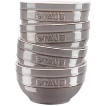 Staub Ceramique Schüsselset, 400 ml, Müslischüsseln, Servierschüsseln, Dessertschalen, Antik-Grau, Keramik, 12 cm, 4-tlg