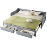 Odikalo Schlafsofa Daybett Tagesbett ausziehbarem Fernbedienung 90x200cm (Ohne Matratze) grau